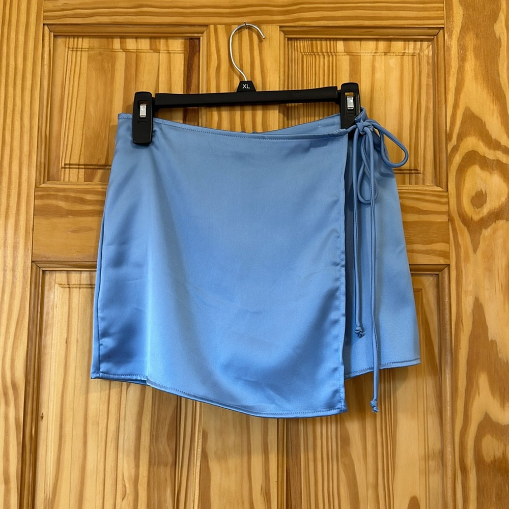 Altar’d State - Blue Silk Wrap Front Skort - Size M
